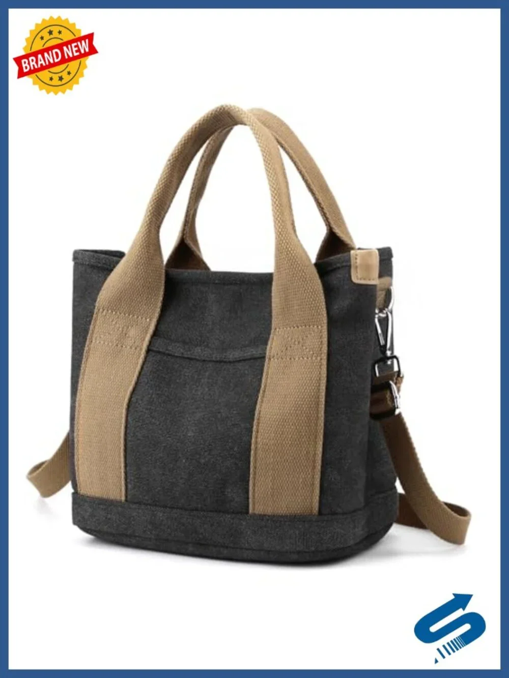 Canvas Crossbody Tote Bag with Zipper - Hobo Satchel Shoulder Bag for Women
